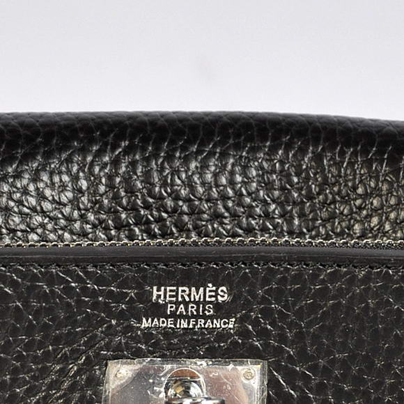 High Quality Hermes Kelly Wallet Togo Leather Bi-Fold Purse A708 Black Fake - Click Image to Close